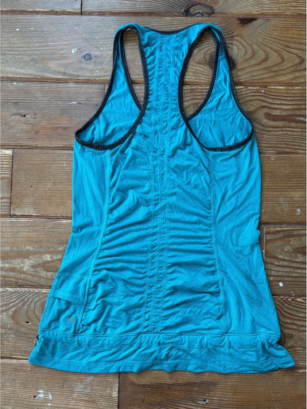 Lululemon Teal Blue Racerback Athletic Tank Top Size 4 Cinch Hem - Picture 3 of 7